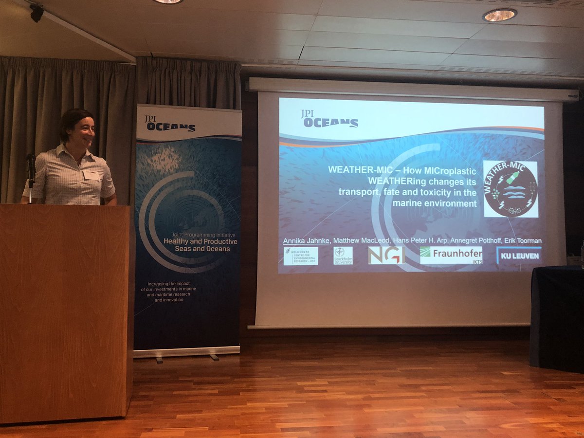 jpioceans's tweet photo. @annikajahnke from @UFZ_de and colleagues from the @jpioceans #weathermic project have examined how weathering changes the transport, fate and toxity of #microplastics in the #marine environment presented at #micro2018 https://t.co/304m1HhtFt