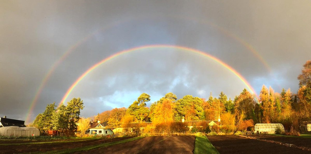 2 Rainbows over Roadside Garden