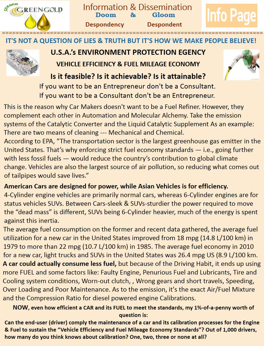 U.S.A. EPA FUEL ECONOMY
STANDARD