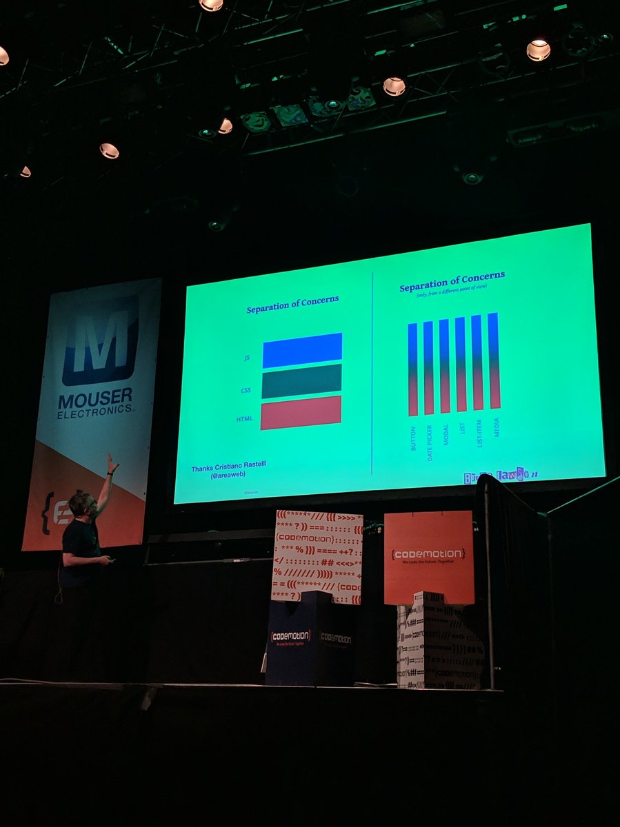 elibelly's tweet photo. It wouldn't be a front end web talk without #thatSlide by @areaweb 👏👏

@brucel delighting as per usual at @CodemoBerlin 

#codemotion #codemotionberlin https://t.co/dw7aSgrvXV