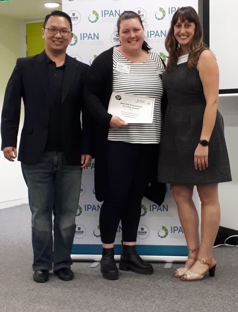 Scholey's tweet image. Very proud of CHP’s Carlee Cleeland best PhD talk at #ASP2018 !!