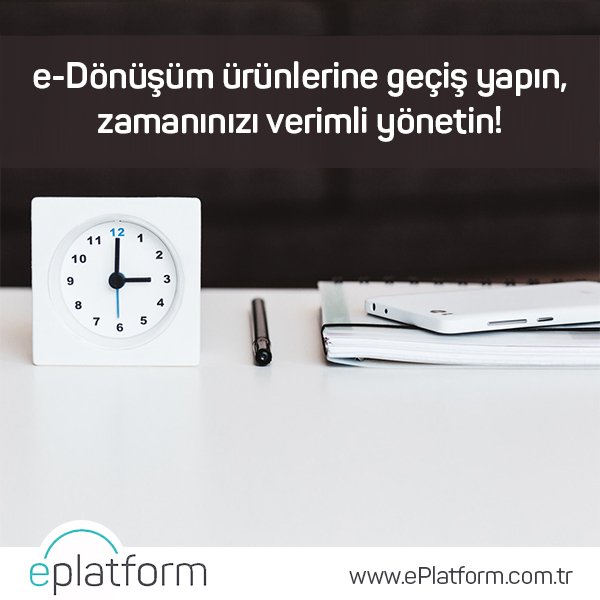 ePlatform ile e-Dönüşüm ürünlerine geçiş yaparak zamandan tasarruf edebilir, zamanınızı satışlarınıza ve müşterilerinize daha çok ayırabilirsiniz.

Ürünler hakkında bilgi için: bit.ly/e-sirket

#eŞirket #eDönüşüm #KOBİ #eMuhasebe #eArşivFatura #eFatura #eDefter