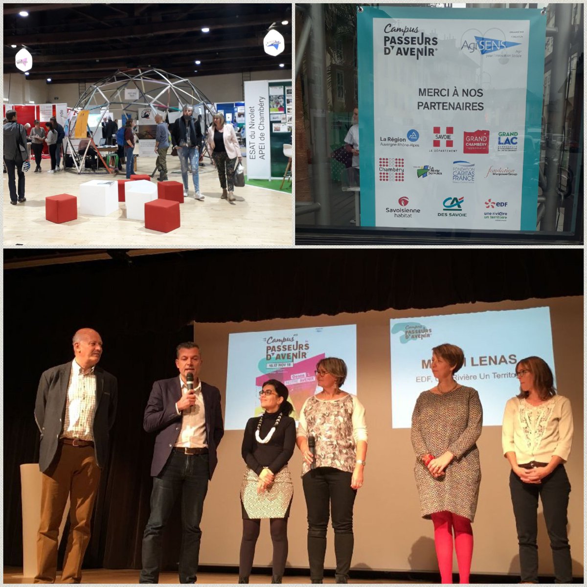 So_Ber38's tweet photo. @#Agisens Campus Passeurs d'Avenir "Osons notre avenir"  (16 17/11 au Manège Chambery) : promouvoir soutenir et faire émerger l'innovation sociale des territoires. 250 lycéens chefs de projet social, village des acteurs et concours d'idées. @EDF_PaysSavoie #1R1T Savoie partenaire https://t.co/ZtIQQqJhcg