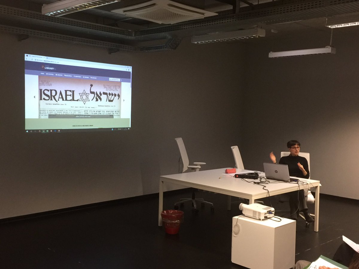 sergenoiret's tweet photo. Sara Buda sul progetto di #dph #digitalpublichistory #digitalibrary semantica della Fondazione CDEC (centro di documentazione ebraica contemporanea) a Milano https://t.co/eDWkYv1gYK durante giornata di #PublicHistory @INSMLI @PublicHistoryIT @EUILib @EUI_History https://t.co/4j7vRVRP3F