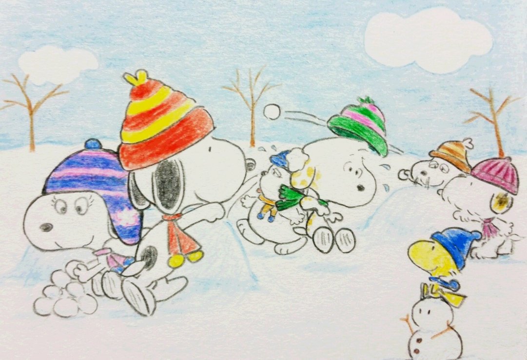 Sima در توییتر 雪遊び イラスト スヌーピー Illustration Snoopy