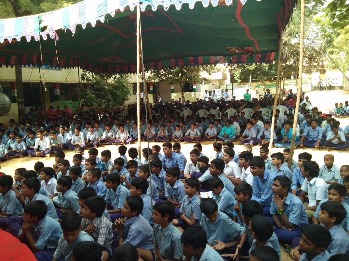 DEO_RRD's tweet photo. Voters awareness program at ZPHS Boys Shadnagar, Rangareddy District. https://t.co/MS9l3C5G5I