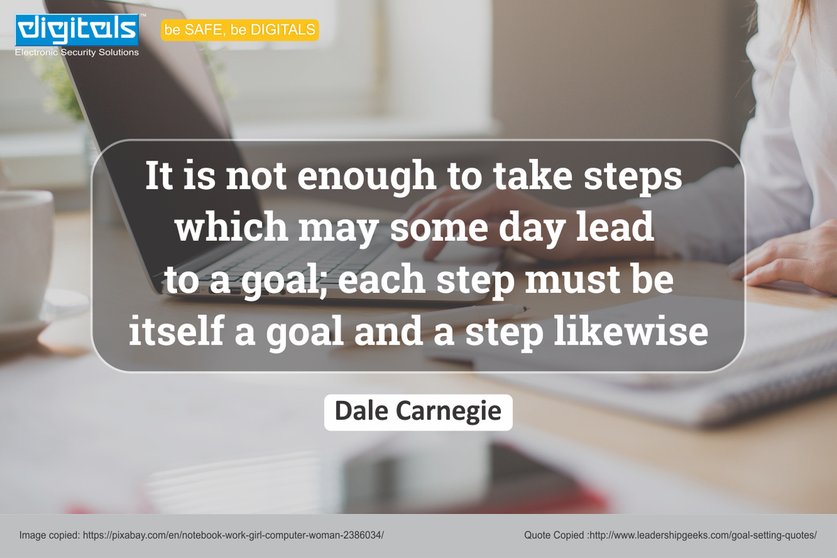 DigitalsIndia's tweet photo. "It is not enough to take steps which may someday lead to a goal; each step must be itself a goal and a step likewise" --#DaleCarnegie
#ElectronicSecuritySolutions
#CCTVCamera
#FakeNoteDetector
#LEDSearchight
#FireSecurityPanels
#DigitalsIndia
https://t.co/l1nssDVhkc https://t.co/waKPAV1dCW