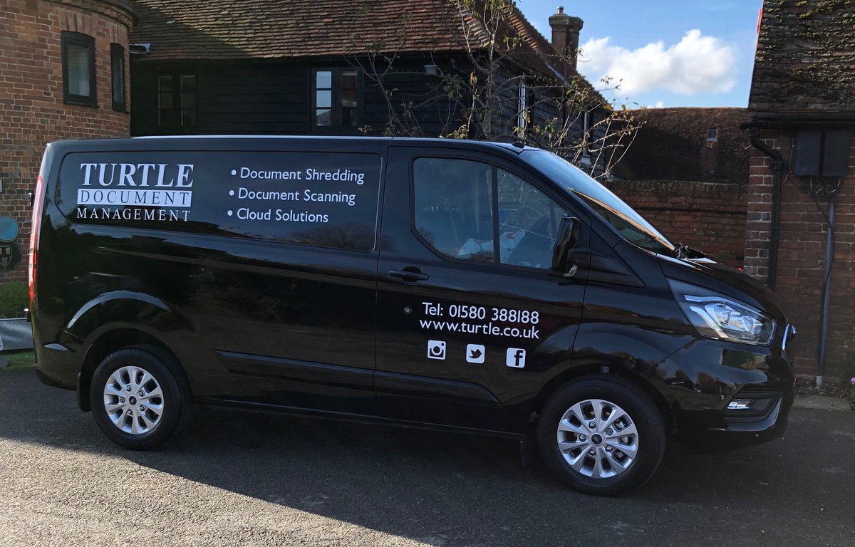 turtledocman's tweet photo. Big thanks to Iden Signs for the terrific job they’ve done on the new Turtle van......Give us a shout for all your shredding &amp; scanning requirements #newvan #collection  #scanning #shredding https://t.co/HkDmf3KnAM