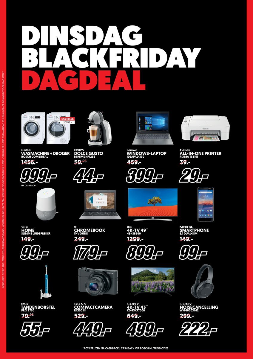 Media Markt Roermond Twitter: "#BlackFriday - Deze week hebben #dagdeals, dit zijn de dagdeals van dinsdag! Voor welke ga jij?! # MediaMarkt #MediaMarktNL #MediaMarktRoermond #Retailpark #Roermond https://t.co/xvuKMKNgZS" / Twitter