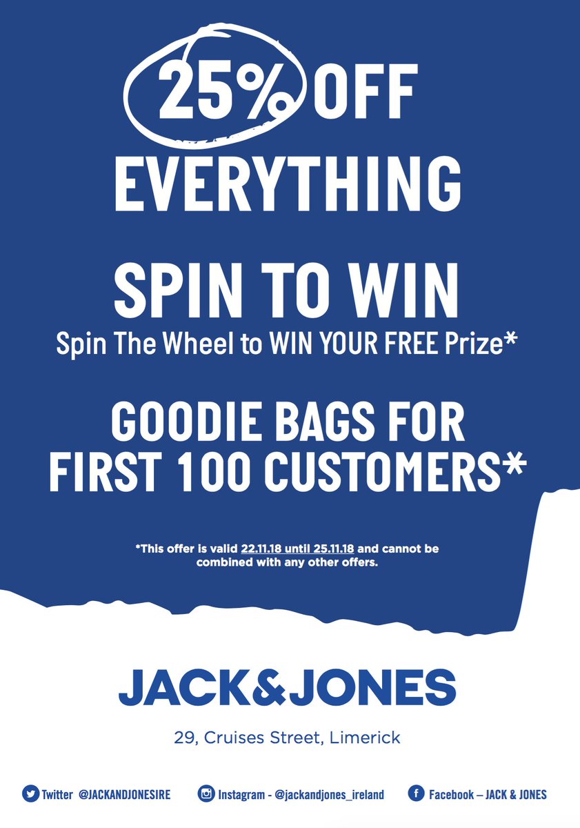 SPINSouthWest's tweet photo. Join us this Thursday @JackandJonesIRE between 11am - 1pm on Cruises Street, Limerick🙌💖 https://t.co/GJHkWBgJ5R