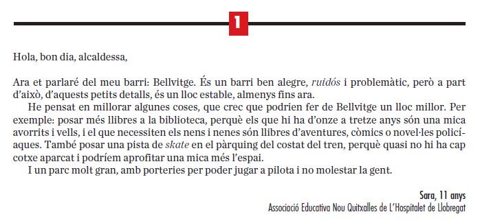 🔸La ciutat de L'Hospitalet de Llobregat que volen les nenes i nens 🔸

Alcaldessa Núria Marin, li fem arribar les peticions dels nens i nenes a través de cartes 📝 publicades al <a href="/diariARA/">diariARA</a> amb motiu del Dia Universal dels Drets dels Infants que celebrem avui #DUDI