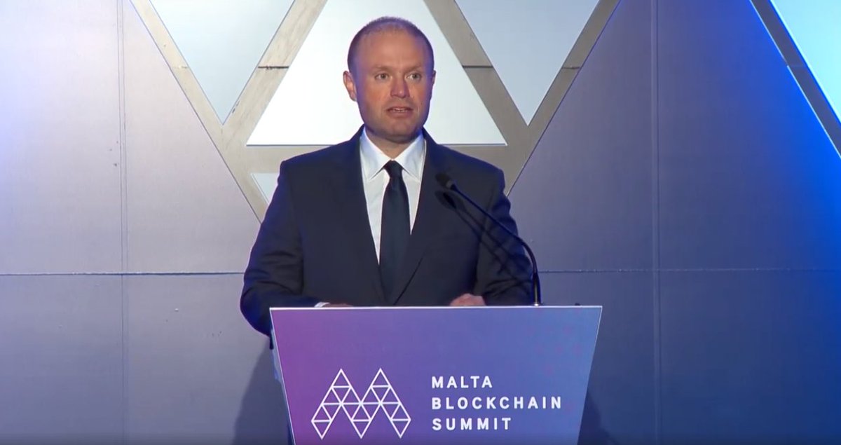 Joseph Muscat at the Malta Blockchcain Summit