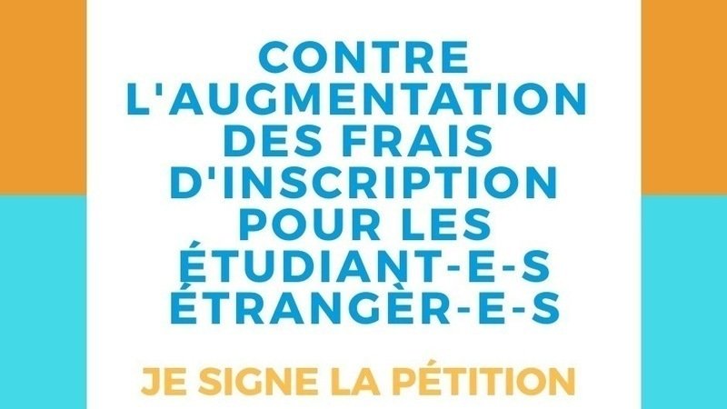 FranceDoctorat's tweet photo. #Doctorat Une pétition est en ligne contre l'augmentation des frais d'inscription pour les étudiant.e.s étranger.e.s. 
https://t.co/a7Cb7XGbal https://t.co/BwjSvb8Of9