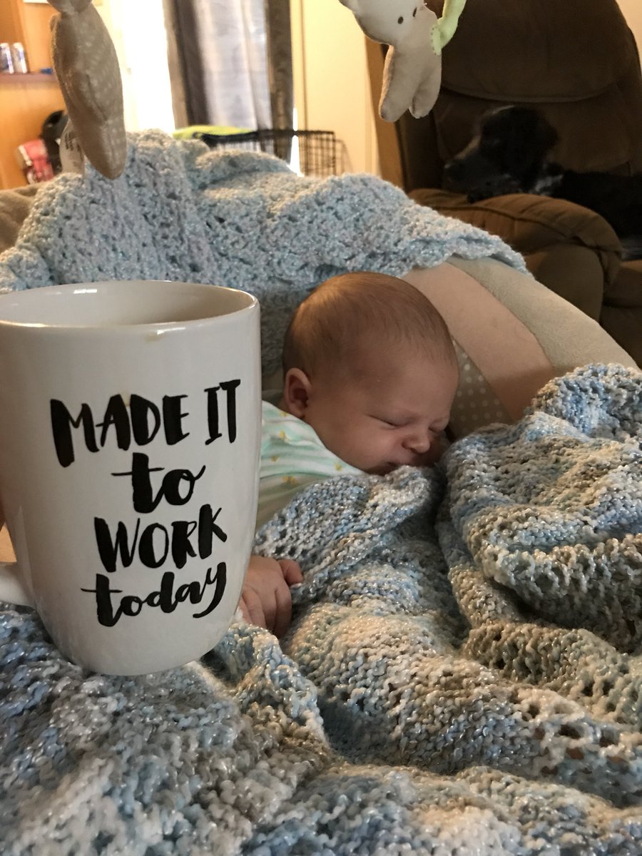 I have the best new job in the world ☕️👶🏻 #NewMom #newborn #AllTheCoffee