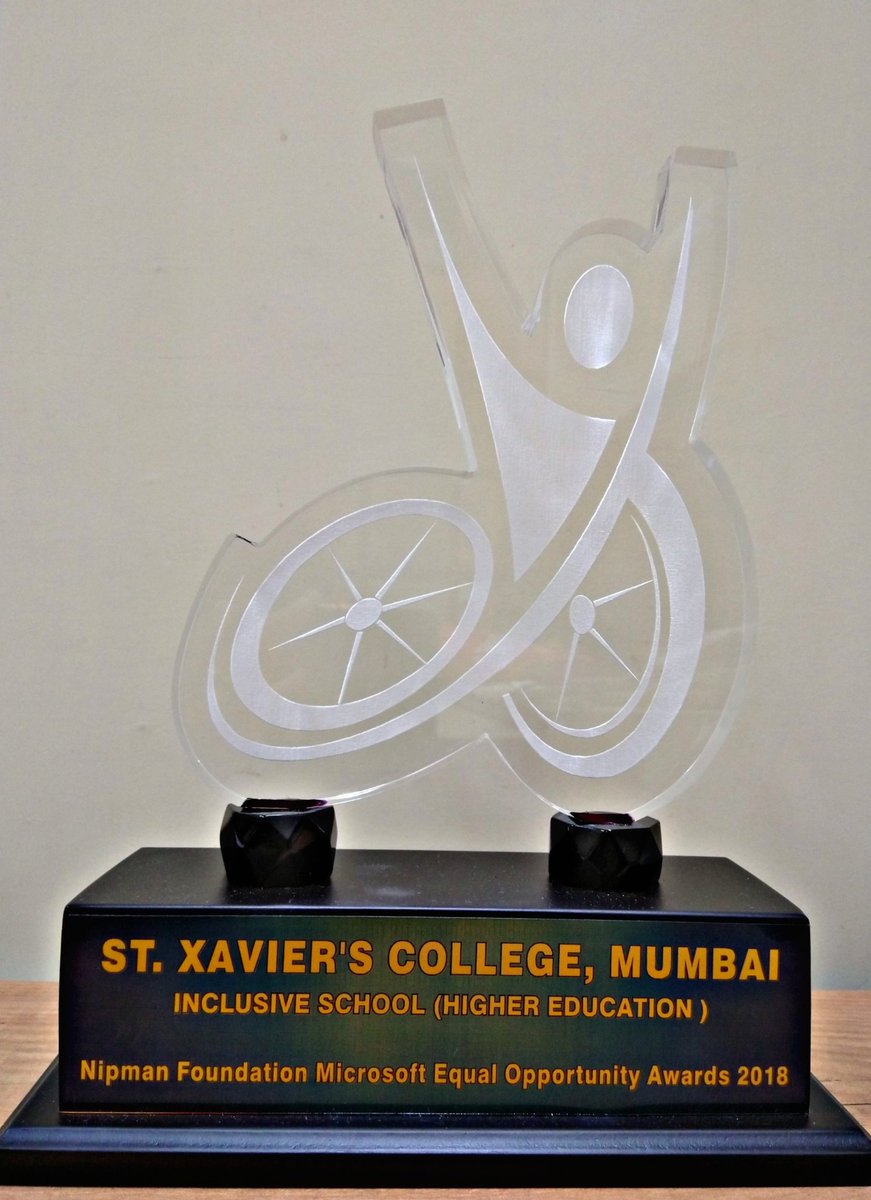 #StXaviersCollege wins the *Nipman Foundation Microsoft Equal Opportunity Award* in the #InclusiveSchools #HigherEducation category for its "360 Degree Approach to Inclusion" encompassing holistic inclusion from admission to examination
<a href="/sxcbom/">St. Xavier's College</a> <a href="/NipmanF/">Nipman Foundation</a> <a href="/globalcompact/">UN Global Compact</a> <a href="/GCNIndia/">UN Global Compact Network India 🇮🇳</a>