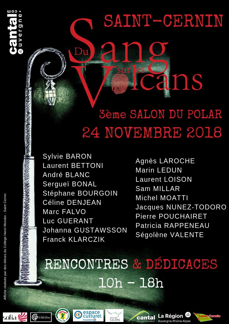 Du sang sur les volcans le 24 novembre à Saint-Cernin avec Sylvie Baron et Patricia Rappeneau !