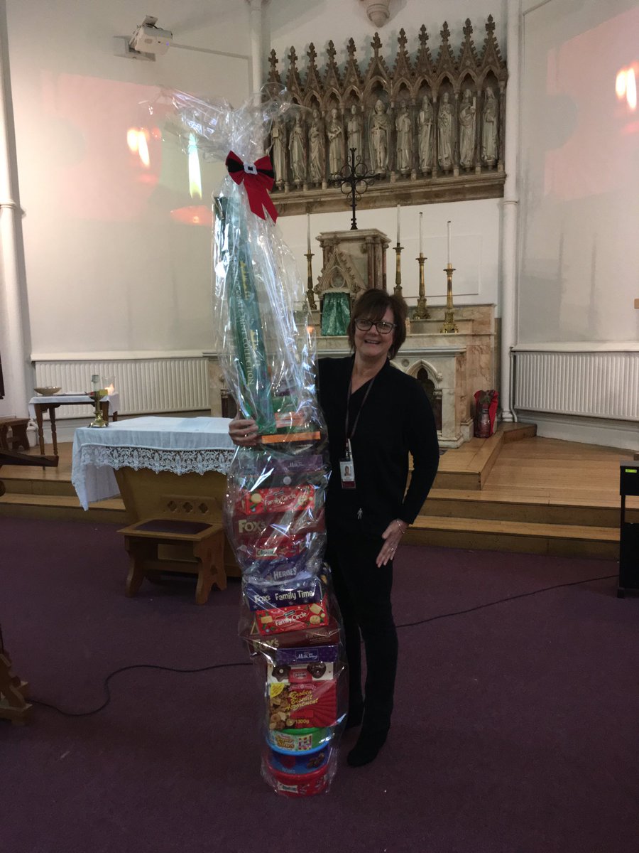 CNCS_Chaplaincy's tweet photo. Mrs Swan was the winner of the enormous chocolate tower -  and immediately donated it back to the Foodbank - what a super star 💫 thank you Mrs Swan ❤️ ⁦@JarmanClaire⁩ ⁦@CNCSOfficial⁩ ⁦@CNCS_SEND⁩ ⁦@cncs_clay⁩ https://t.co/kwgqCZ9a6r