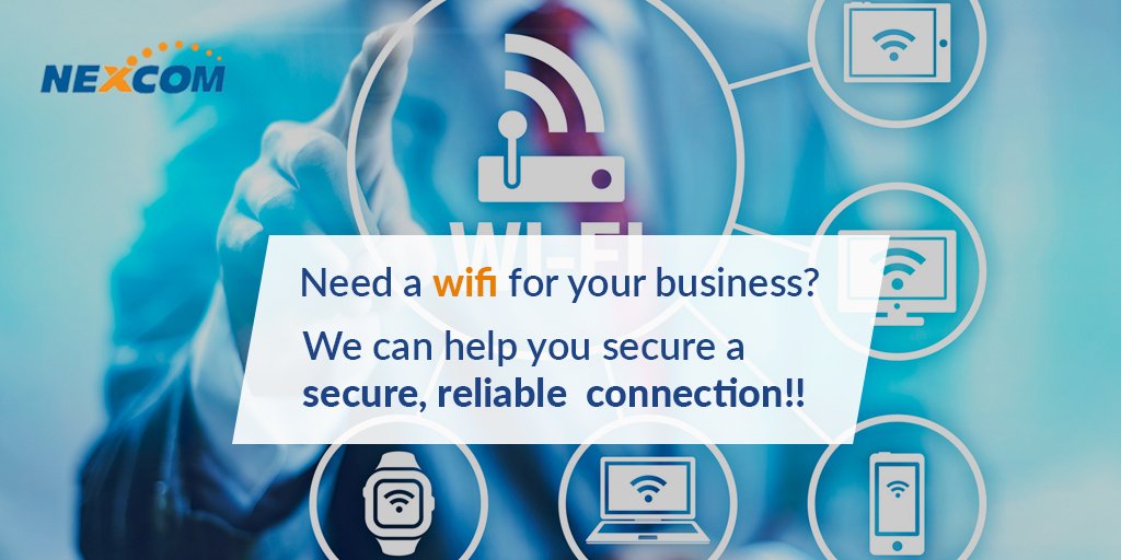 NexcomK's tweet photo. Need a wifi for your business? We can help you secure a secure , reliable  connection!! #Wifi #nexcom #Internet https://t.co/b20mKhCUqo