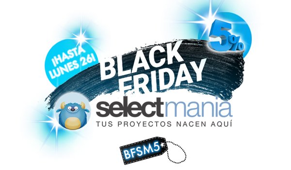 select_light's tweet image. Hasta el lunes 26 de noviembre, cada dia es #BlackFriday en #Selectmania !
Utiliza el código BFSM5 para obtener un 5% de descuento adicional en TODOS nuestros productos! TODOS, has leído bien! ✨✨🤩✨✨
.
Te esperamos en selectmania.com/es/