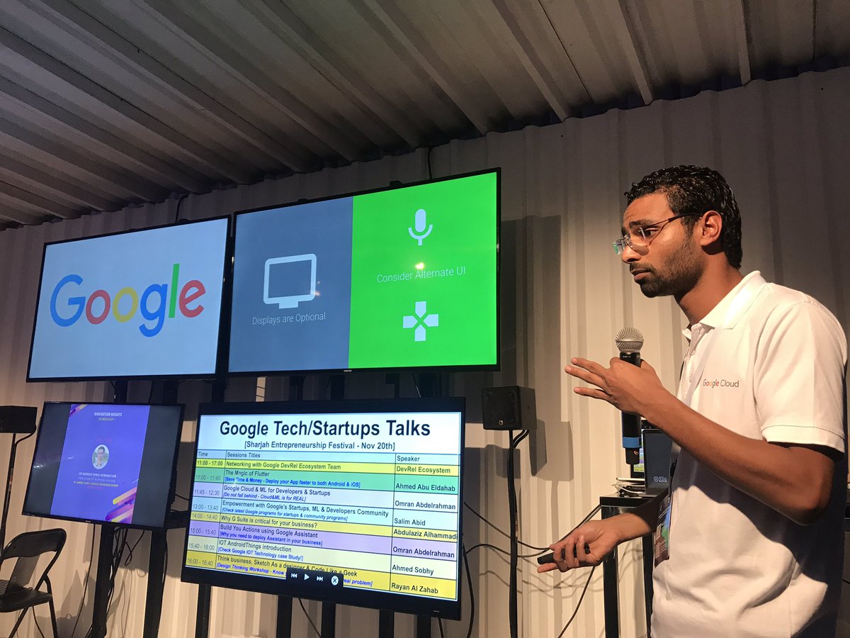 Omranic's tweet image. When you need to know about #IoT & #AndroidThings you’ve to attend @sobhydo session, like this one he did today @sharjahef #SEF18 #SharjahEF