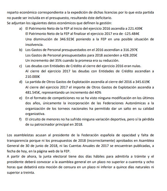 Carta de las federaciones que han presentado la moción de  censura a la <a href="/padelfederacion/">Federación Española de Pádel</a> dando sus explicaciones . #veremosquepasa #todosAuna #matamoselpadel