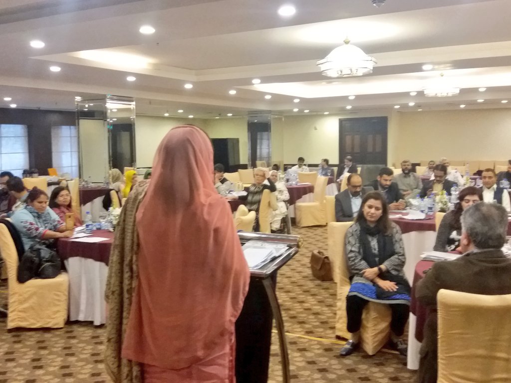 PakistanSDGs's tweet photo. Parliamentary Secretary @KanwalShauzab of @PlanComPakistan highlighted need of #inclusion #Equality to fulfill #Agenda2030 in #Pakistan. She emphasizes #behavior #change of society & #Monitoring #evaluation of #SDGs addressing #CivilSociety #PakVNR #rightsfordisables consultation https://t.co/s62daWt8ub