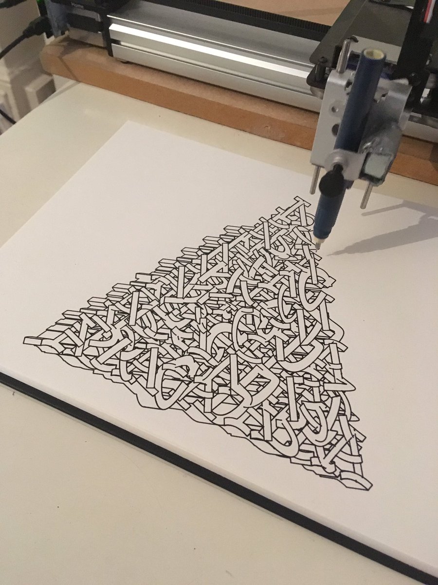 colormotor's tweet photo. Plotting word triangles #plottertwitter #autograff https://t.co/GacfWOjZdl