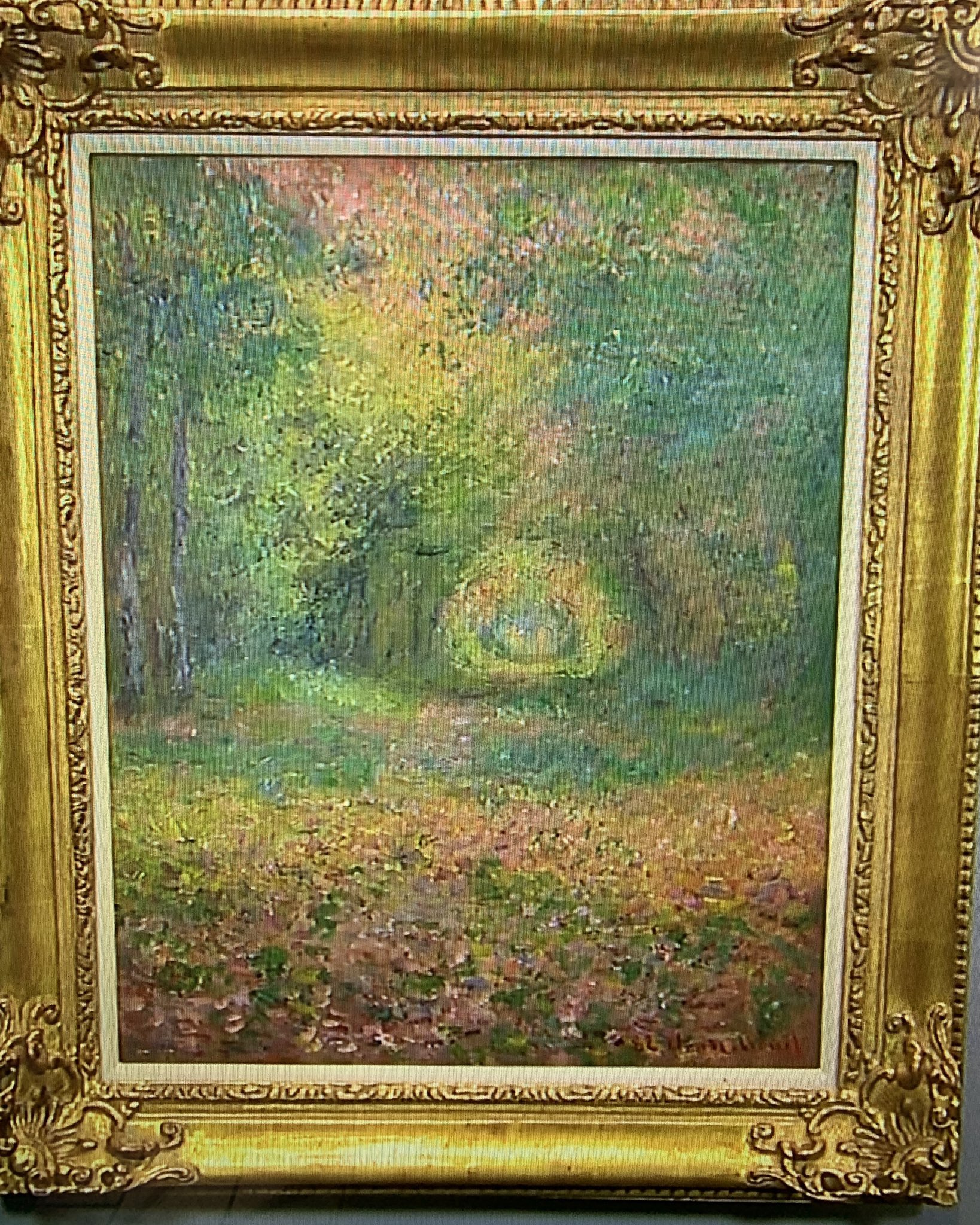 油絵 風景画『サン＝ジェルマンの森の中で*クロード・モネ模写』肉筆1