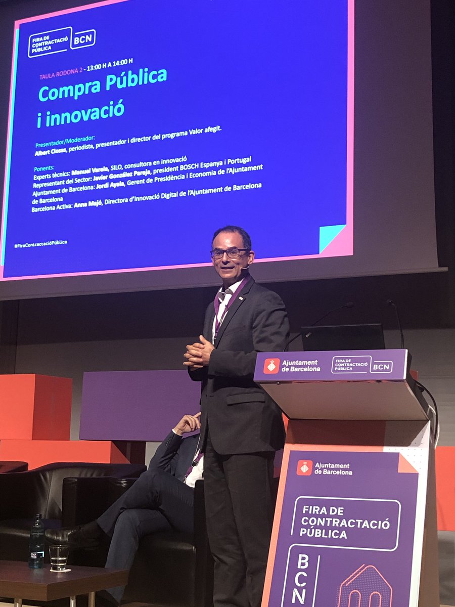 emmanogueira18's tweet photo. Javier Gonzalez, president of Bosch Spain and Portugal speaking about Innovation at #FiraContractacióPública     organised by Barcelona City Council https://t.co/uWsOyR3bKa