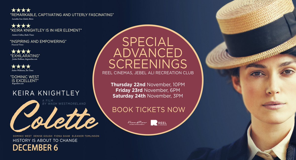 frontrowfilmsME's tweet photo. π£ Catch COLETTE's special advanced screenings starting November 22nd, only at @ReelCinemas! Book now: https://t.co/LXMe2mOixJ #ColetteME https://t.co/Zjg02l8quu