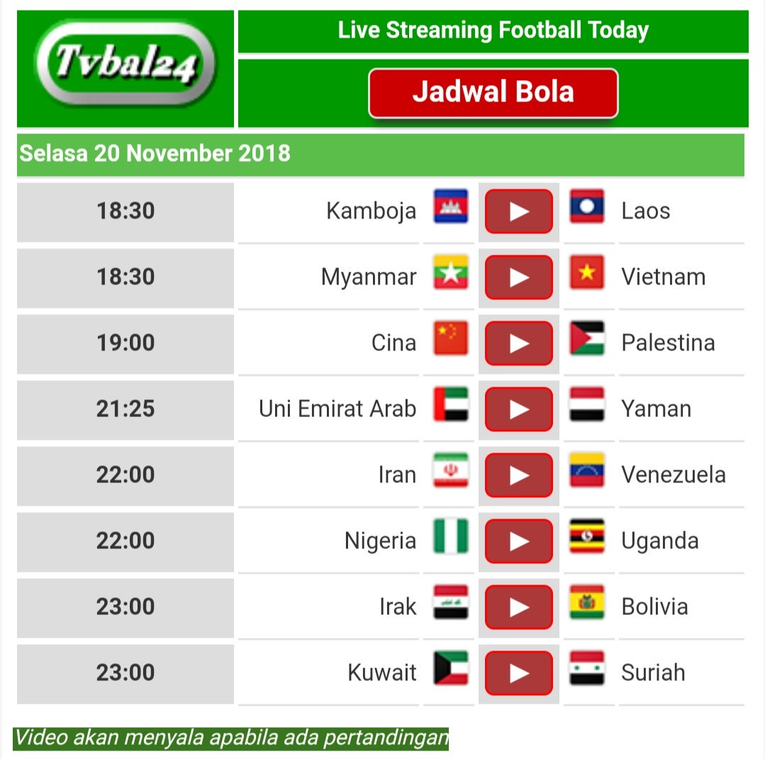Jadwal Bola Malam Ini Live