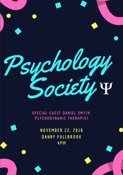 PSocietyUcfb's tweet photo. 📢Attention UCFB students: 
The Psychology Society is hosting their first guest speaker of the year! 
Daniel Smyth is a psychodynamic therapist who is the founder and creator of the Sport and Thought, Football as Therapy social enterprise. https://t.co/rsN1b4JLl4