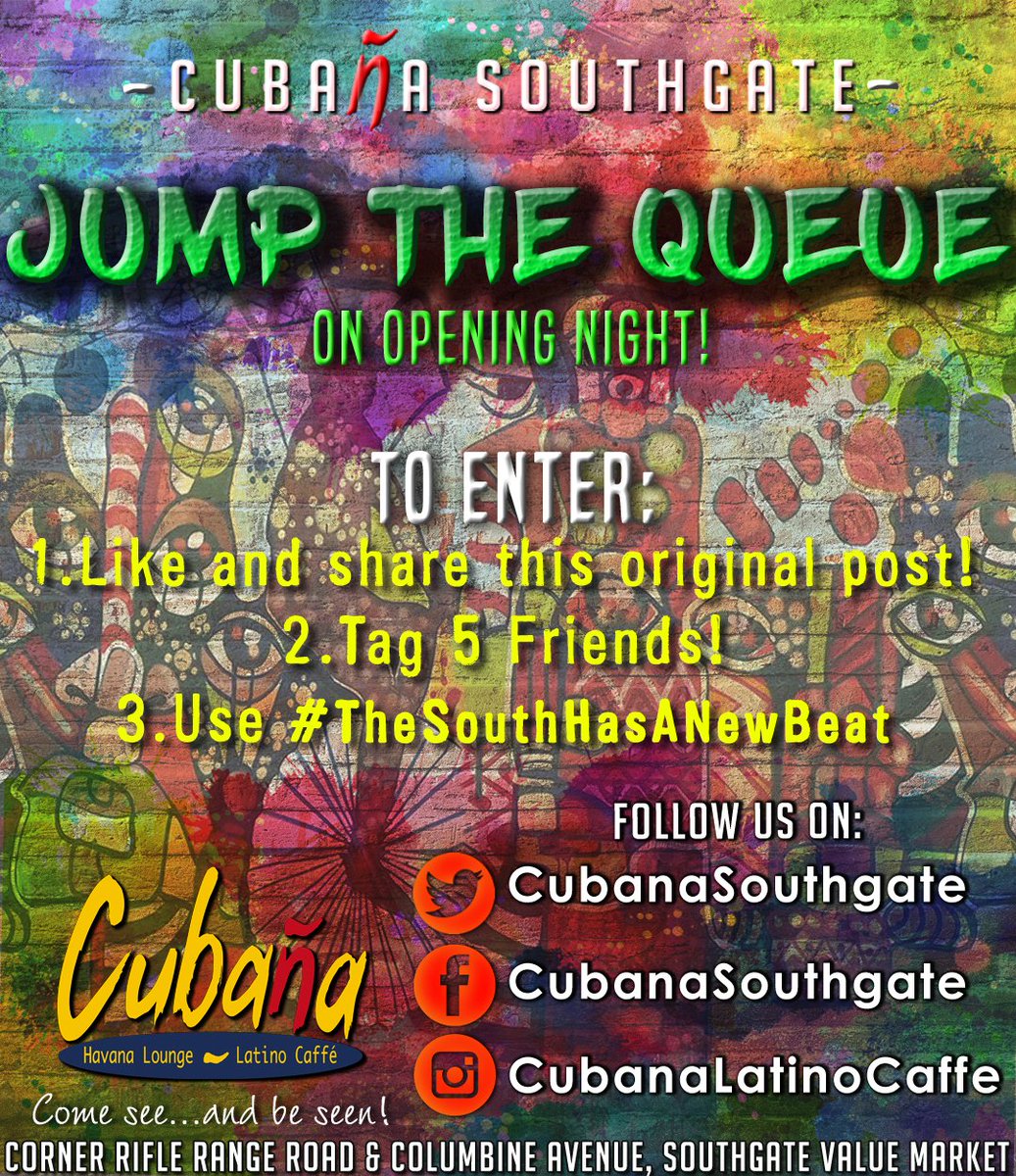 JUMP THE QUEUE! Why not beat the crowds and enter this #SeriouslyAyoba competition to win your own right to #ComeSeeAndBeSeen on Friday Night for you and 1 friend? All you have to do is follow the instructions to become the lucky WINNER! #TheSouthHasANewBeat #JumpTheQueue