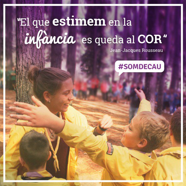 fceg_cat's tweet photo. "El que estimem en la infància es queda al cor", Jean-Jacques Rousseau. 
Feliç #DiaInfància2018!  #somdecau 💜⚜️ https://t.co/zUhsvB5m7F