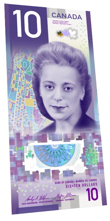 Happy Tuesday everyone! Enjoy our new $10 bill featuring the trailblazing challenger of racial discrimination #ViolaDesmond #Canada #ViolaDesmond10 ❤️🇨🇦