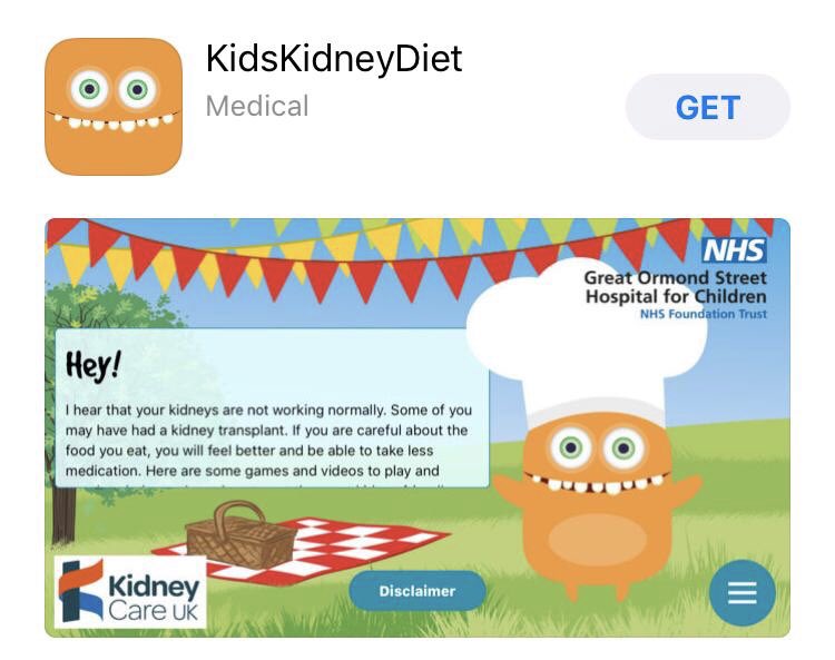 This clever app has been designed by one of our <a href="/GreatOrmondSt/">Great Ormond Street Hospital for Children</a> dieticians and <a href="/kidneycareuk/">Kidney Care UK @kidneycareuk.bsky.social</a> It is available to download now for iPhone . Well done to all involved 👏🏻👏🏻