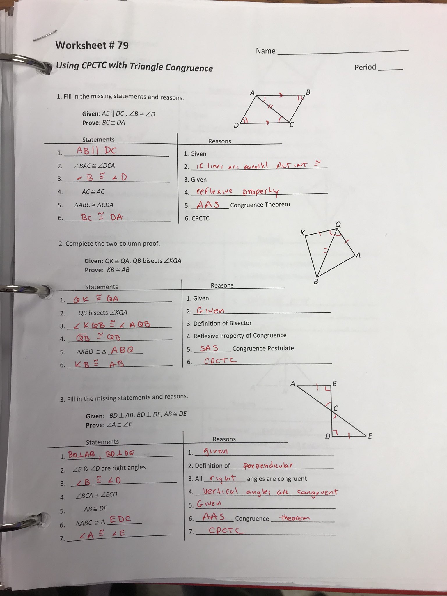 James Dow on Twitter: "Answers to worksheet 24 in H. Geometry " Within Two Column Proof Worksheet