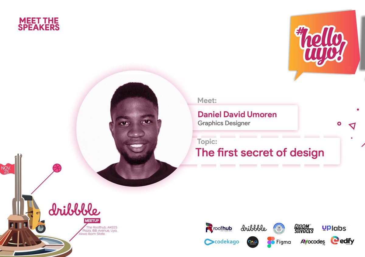 UyoDribbblers's tweet photo. Meet @dharn_dayve He will be taking us on " The first secret of Design "
#UyoDribbbleMeetup
#UyoDribbblers
#DesignersInUyo https://t.co/QAZYjVCBXl