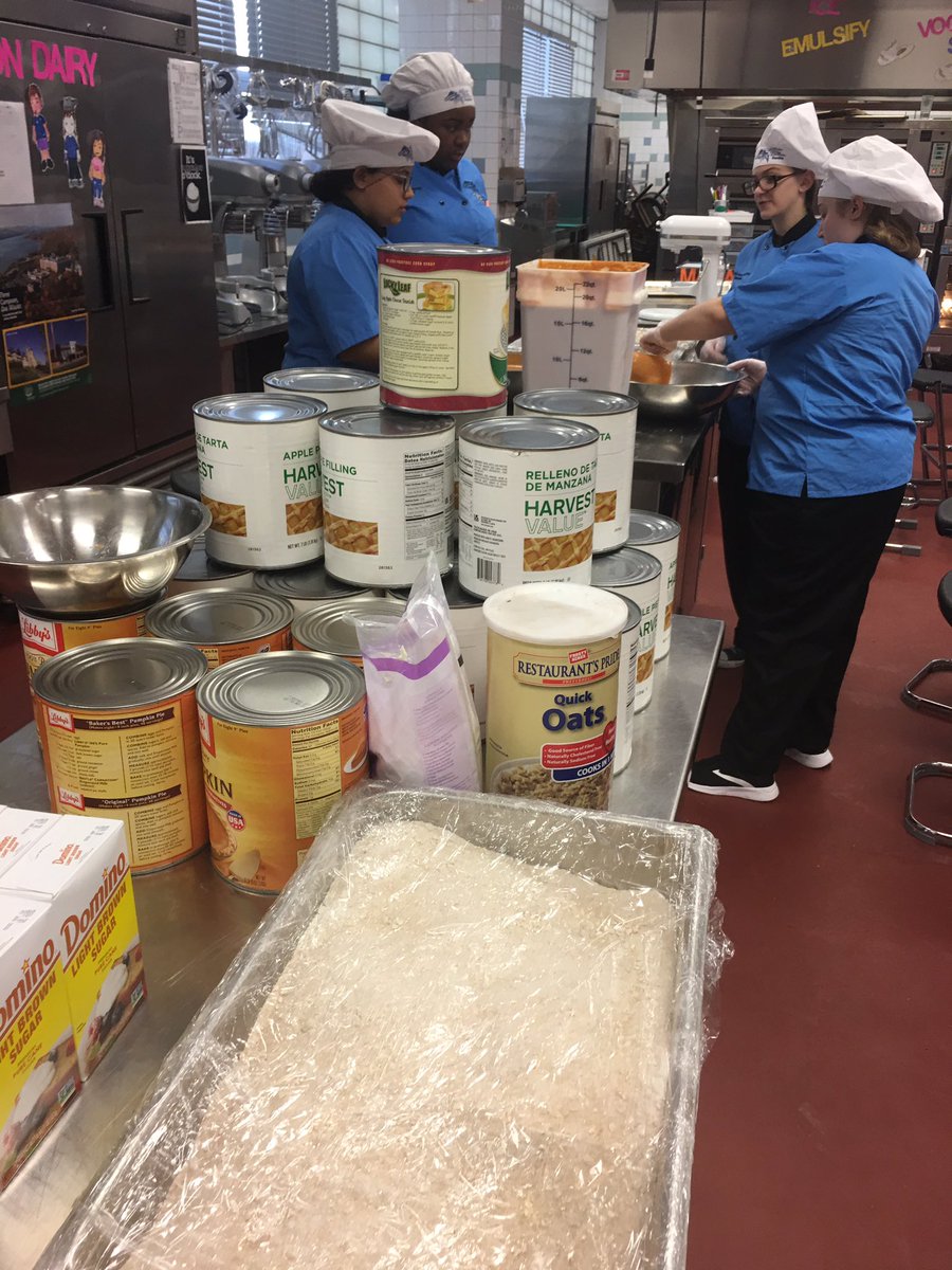 Preparations for our @sollerspt annual Thanksgiving pie sale are in full swing.  Completing 300+ pie orders in 36 hours.  Thanks to Chef Cassano and students in the Baking & Pastry program.  #realworldexperience