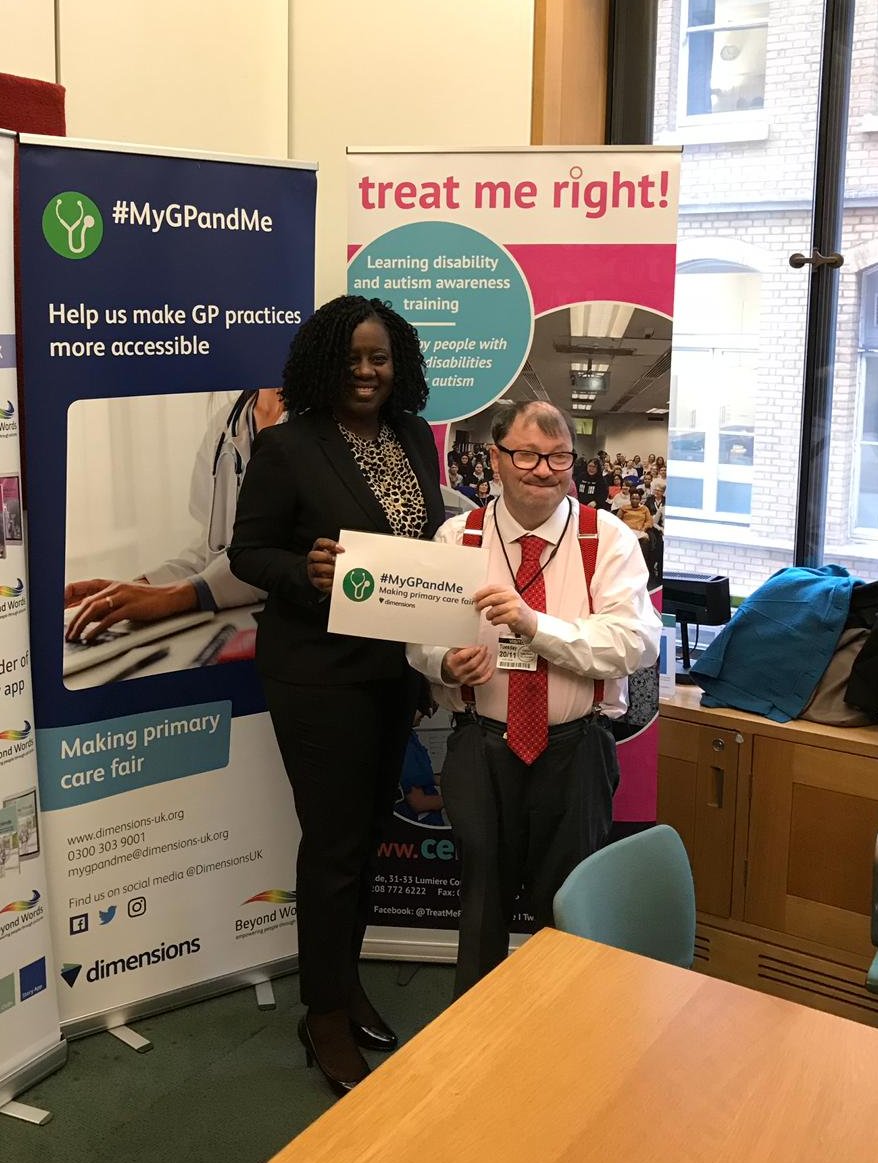 There's a big health inequality between those with learning disabilities and the general population. 

Great to talk to Eric today at @uk_beyondwords's briefing on their #MyGPandMe campaign, which is seeking to close these health inequalities.