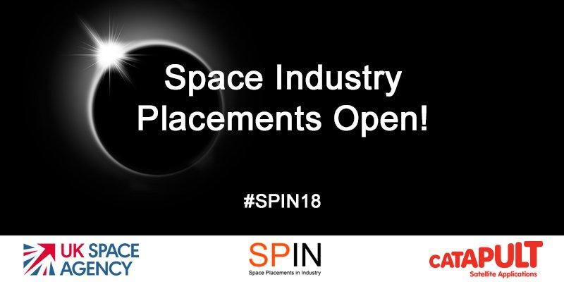 SatAppsCatapult's tweet photo. Interested in an #internship in the #space industry? Our #SPIN18 programme has many exciting opportunities in a variety of fields, with some of the companies in the space sector! https://t.co/4HOdSgzHtq 🛰️(placements must be completed before Feb 2019) https://t.co/QORL9Ty02j