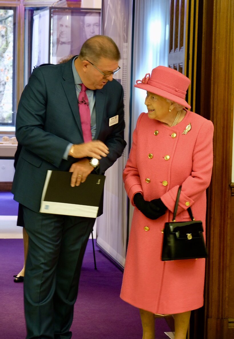 RoyalFamily's tweet photo. Today, The Queen visited the Royal Institution of Chartered Surveyors in London to mark the organisation’s 150th anniversary. https://t.co/1W3EiJM1rX