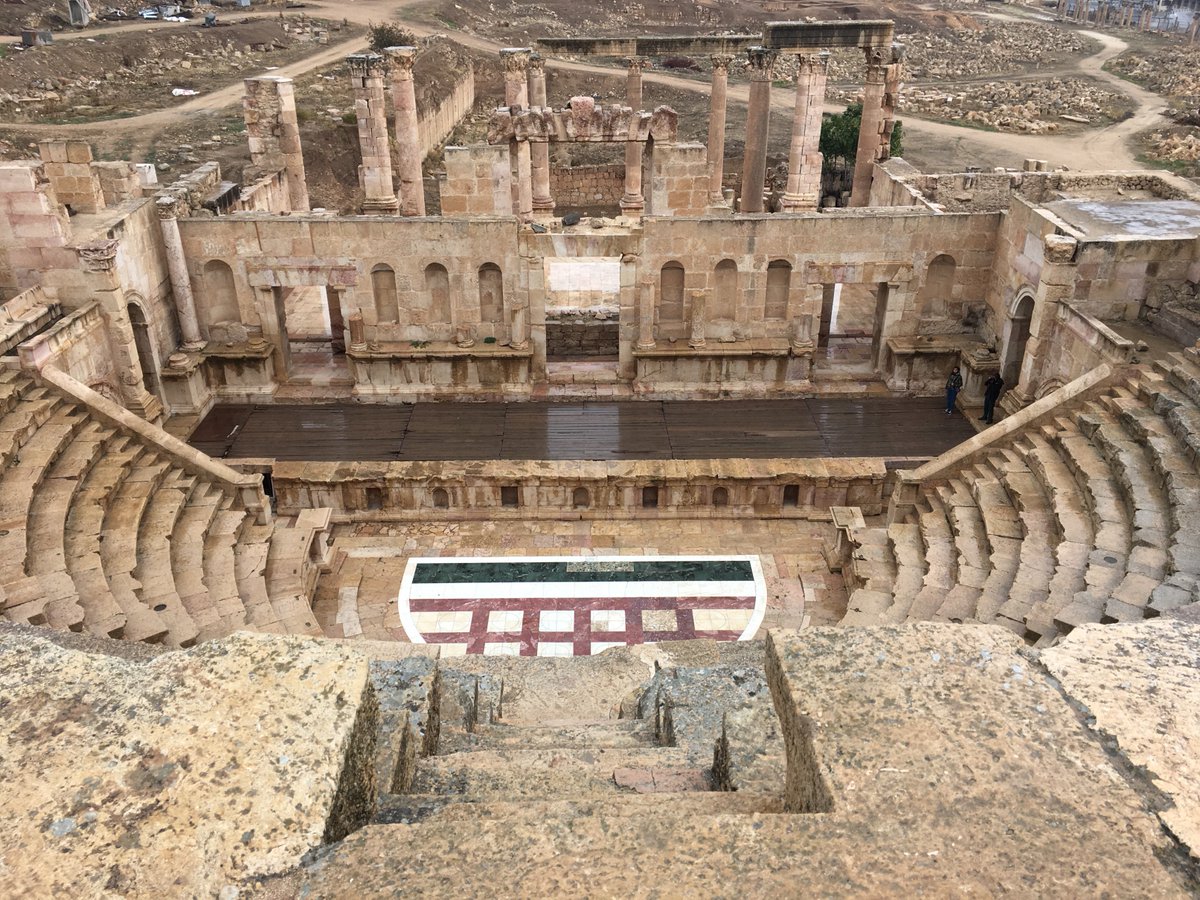 savannahosbourn's tweet photo. So many nooks and crannies to explore in the Greco-Roman ruins of #Jerash, one of the world's most ancient cities.  Among the highlights are two amphitheaters, a huge oval colonnade, the Temple of Artemis and Hadrian's Arch. @VisitJordan #myjordanjourney #travel https://t.co/Myh1qj8k7O