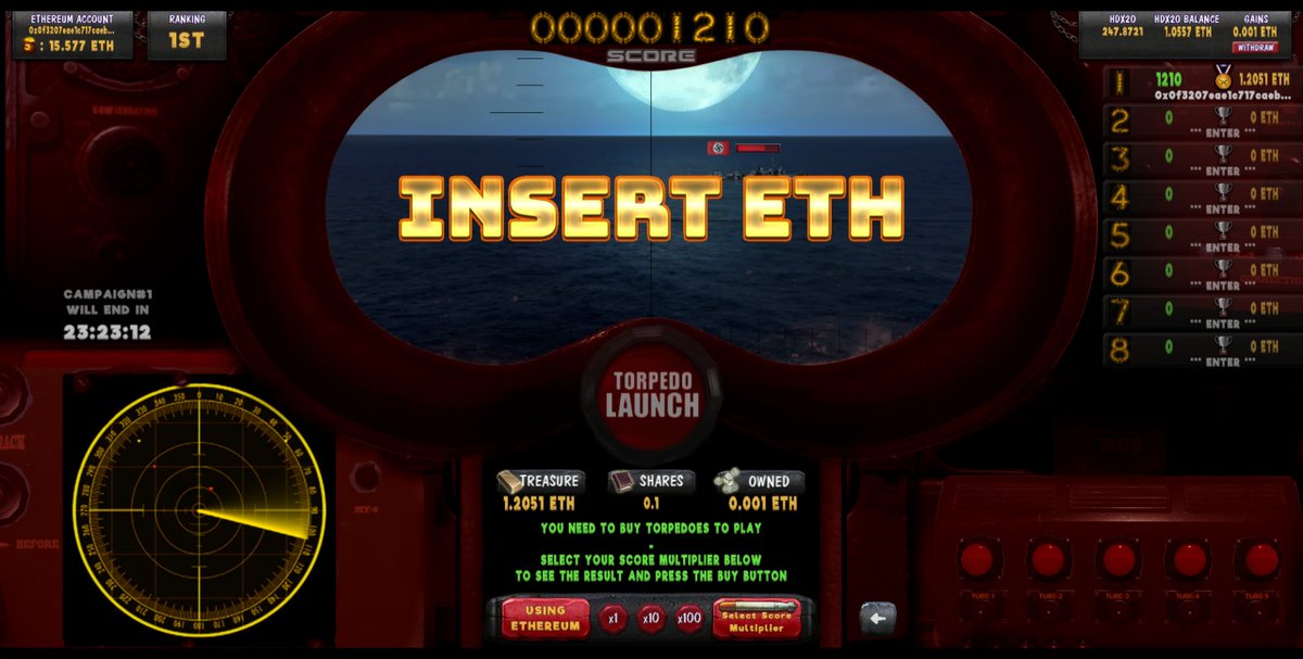 Glad to announce we just pushed a beta version of our second HDX20 game, TORPEDO LAUNCH on Rinkeby TestNet @ torpedolaunch.io   #Crypto #dApps #dapp #Ethereum #gaming #token  #Blockchain #ERC20 #game