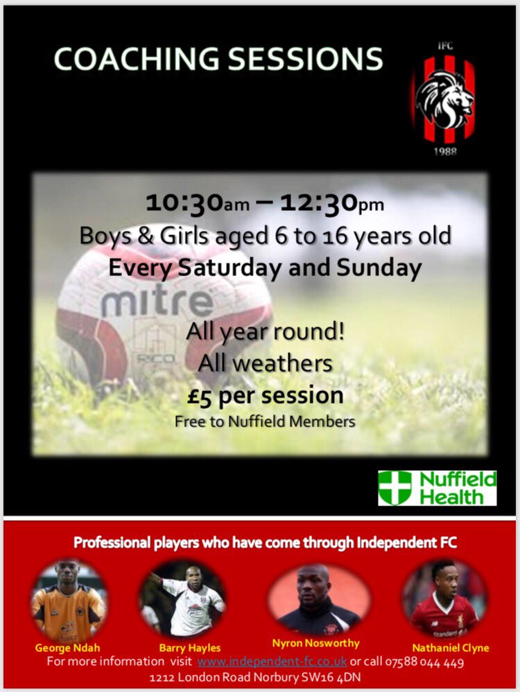 IndependentFC__'s tweet image. Every Saturday and Sunday!! All Year Round!! All Weathers!! We hold coaching sessions so come down and join us!!! SW16 4DN