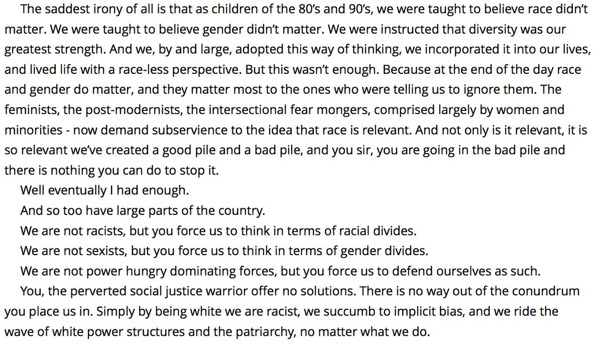 Social justice warriors condemn us to an unsolvable puzzle.I wrote this two years ago: