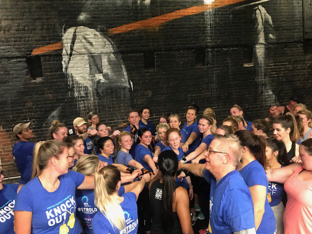 VertexPharma's tweet photo. Check out #TeamVertex at the 4th annual @CFLifestyle KnockOut CF fundraiser! We worked out at @everybodyfights in #Boston for a great causeโto raise awareness for people with #cysticfibrosis. #CFLF https://t.co/XARMValtBF