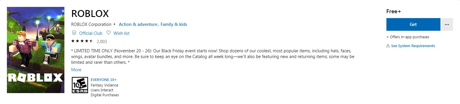 Ivy On Twitter According To The Windows Store Listing Of Roblox The Black Friday Sale Is Supposed To Start Today What Excites Me Here Is The Preview Image On That Same Page - black friday event limited roblox