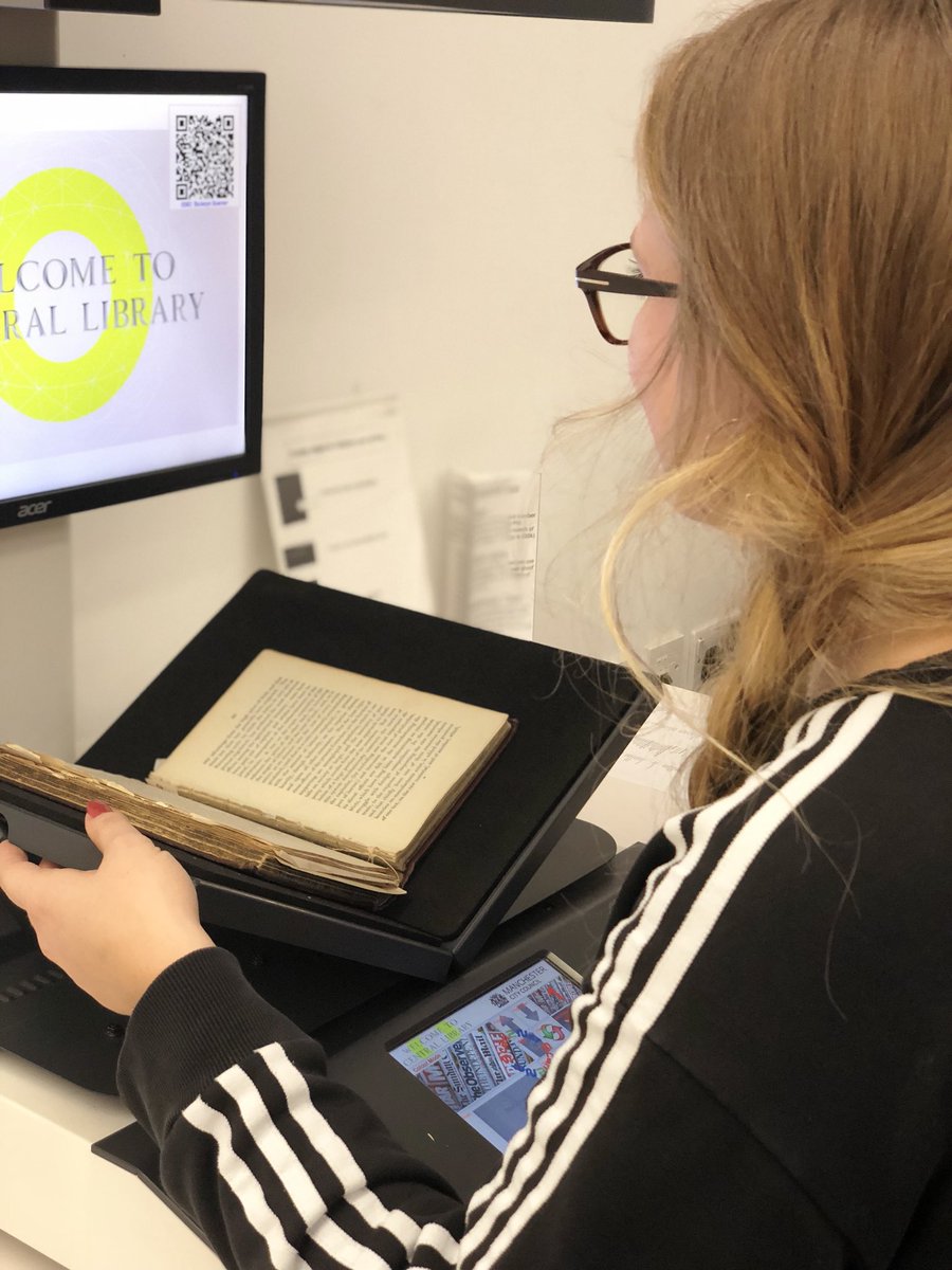 archivesplus's tweet photo. Volunteer support session this evening with Callum & Kathryn, MMU #HistoryinPractice placements researching and digitising the fantastic #Peterloo archive collection. #OurDay https://t.co/0OLKjwpGRx