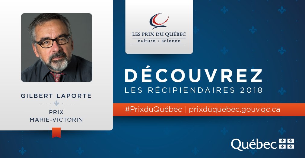 economie_quebec's tweet image. [Découvrez Gilbert Laporte #PrixduQuébec] 
Montréal est reconnue comme un centre d’excellence en #distributique, en majeure partie grâce à ses travaux. Il s’est penché sur 4 sujets : transport; localisation; confection d’horaires et découpage électoral bit.ly/2KmJw1y